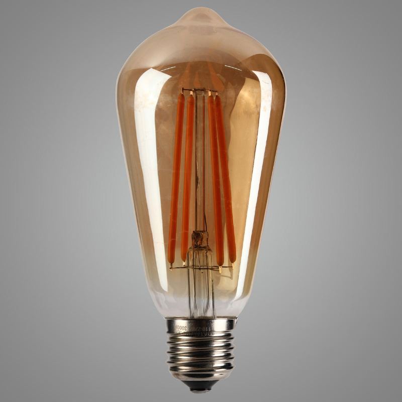 Ac85-265v E27 St64 4w Teplá Bílá Retro Starožitná Cob Edison Led Žárovka Pro Domácí Výzdobu Obývacího Pokoje