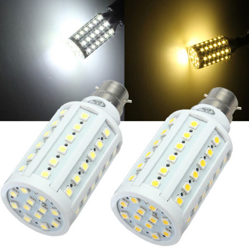 B22 10w Smd 5050 Bílá/teplá Bílá 60 Led Žárovka Na Kukuřici Ac 110v