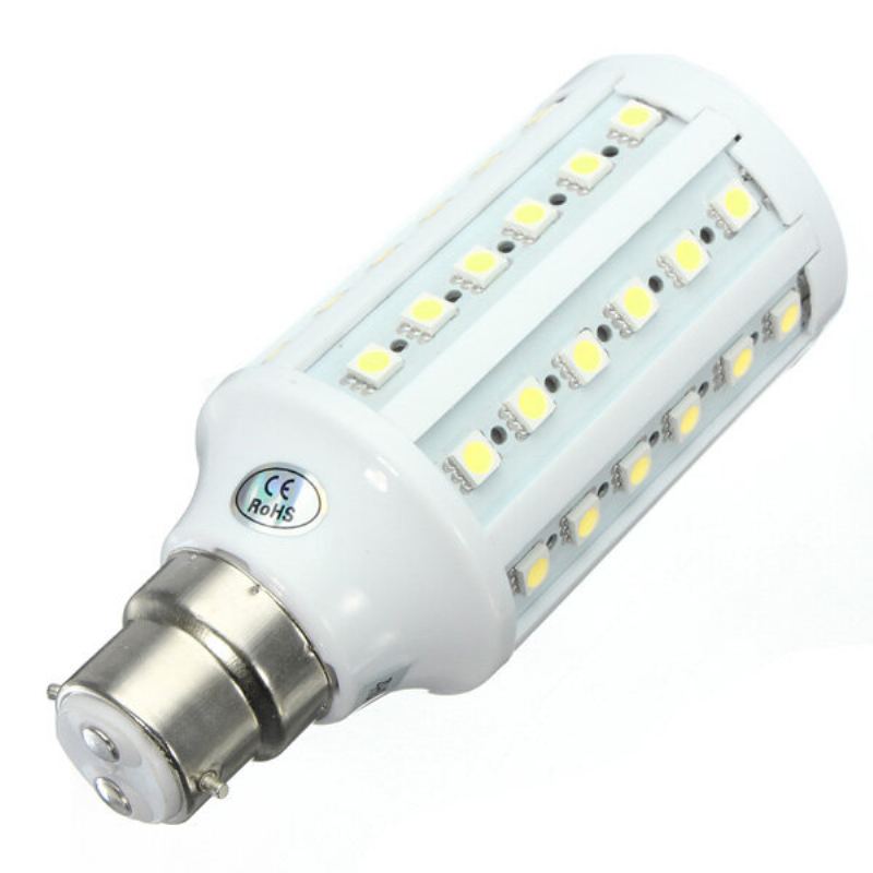 B22 10w Smd 5050 Bílá/teplá Bílá 60 Led Žárovka Na Kukuřici Ac 110v