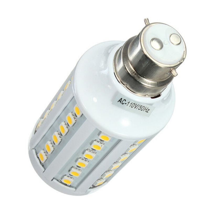 B22 10w Smd 5050 Bílá/teplá Bílá 60 Led Žárovka Na Kukuřici Ac 110v