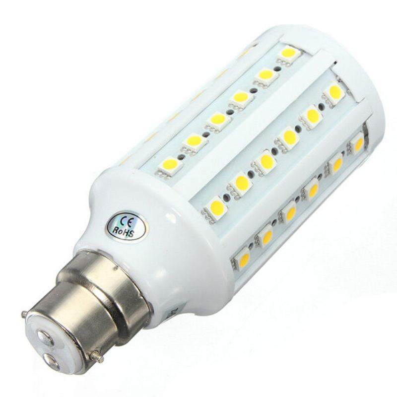 B22 10w Smd 5050 Bílá/teplá Bílá 60 Led Žárovka Na Kukuřici Ac 110v