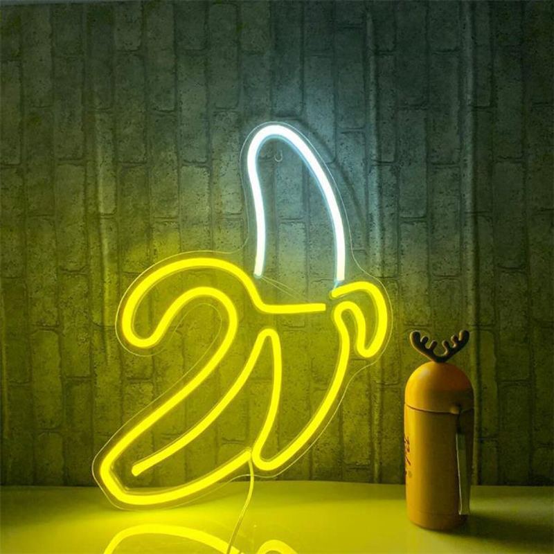 Banana Led Neon Sign Light Umělecká Nástěnná Lampa Pro Bar Pub Ložnice Dekorace