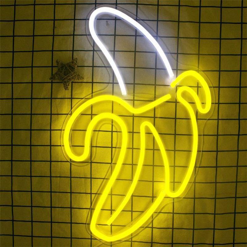 Banana Led Neon Sign Light Umělecká Nástěnná Lampa Pro Bar Pub Ložnice Dekorace