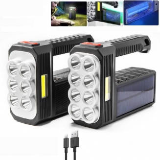 Bikight 8led+cob 4režimy Super Jasná Přenosná Solární Svítilna Usb Dobíjecí Indikátor Napájení Searchlight Vodotěsný Silný Reflektor