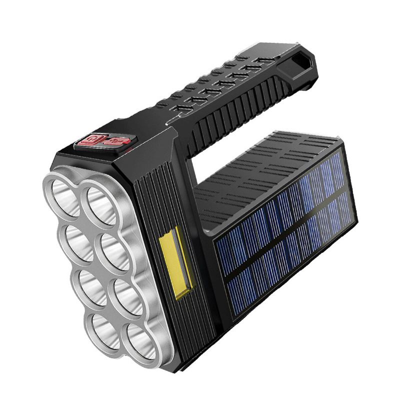 Bikight 8led+cob 4režimy Super Jasná Přenosná Solární Svítilna Usb Dobíjecí Indikátor Napájení Searchlight Vodotěsný Silný Reflektor