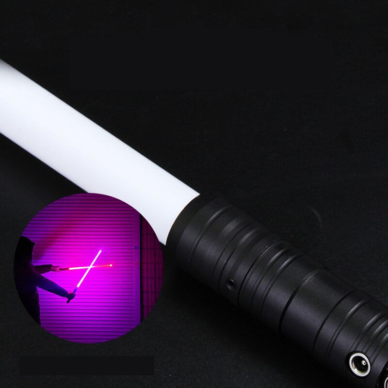 Bikight Lightsaber Rgb 7 Barev Led Světlo 2 V 1 Usb Dobíjecí Kovová Rukojeť Duel Sound Light Sabre Cosplay Pódiové Rekvizity