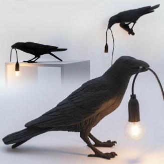 Black/white Bird Stolní Lampy Pryskyřice Crow Lampa Ložnice Nástěnná Svítidla