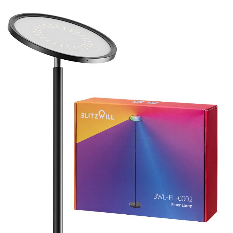 Blitzwill Bwl-fl-0002 25w 2700k~6500k+rgb Inteligentní Stojací Lampa Plynulé Stmívání Až 2000lm Ovládání Aplikací Hlasové Funguje S Google Assistant Alexa Ac100-240v