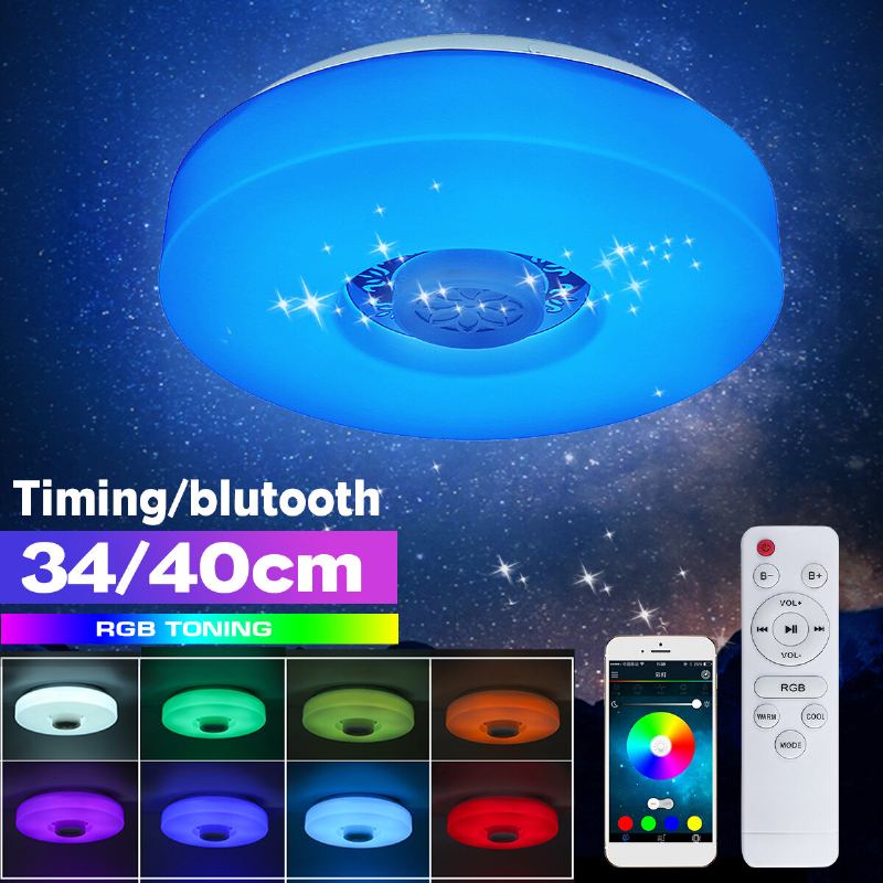 Bluetooth Led Stropní Světlo Rgb 3d Prostorový Zvuk Hudba Stmívatelná Lampa App Remote