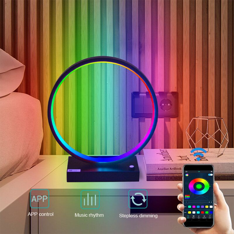 Kreativní Rgb Led Stolní Lampa Chytrá Postelsvětlo Inteligentní Osvětlení Ložnice Studovna Obývací Pokoj Atmosférické