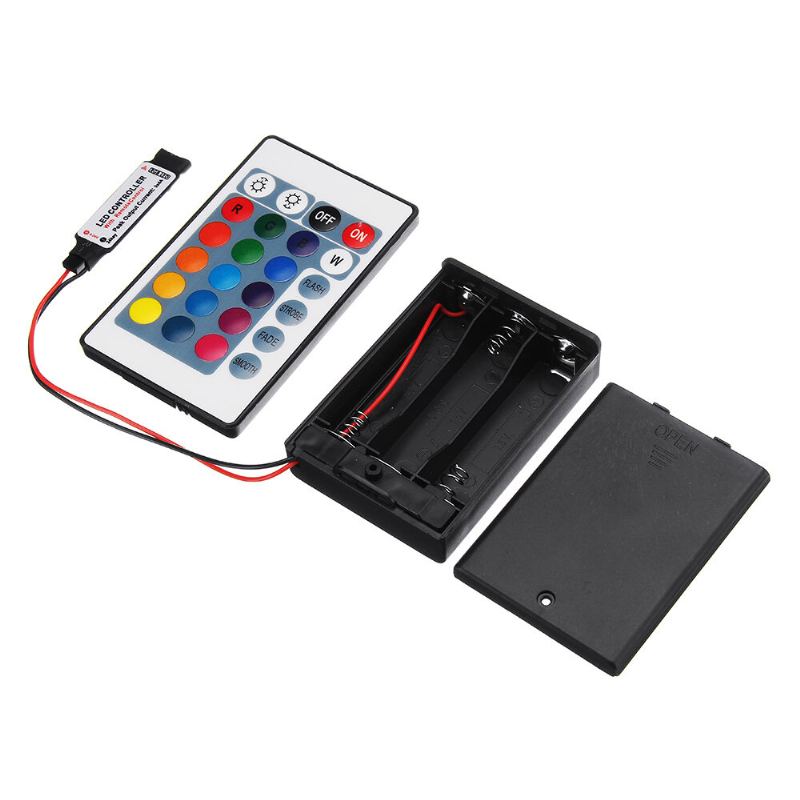 Dc 4.5v Mini Rf Ovladač Bateriový Box S 24 Tlačítky Dálkového Ovládání Pro Rgb Led Pásek