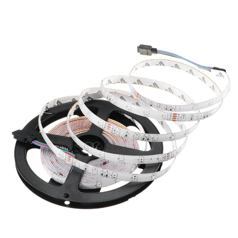 Dc12v 24w 2a 5m Vodotěsný Smd3528 Rgb Led Pásek Osvětlení Us Eu Napájecí Adaptér + 24 Kláves Dálkové Ovládání