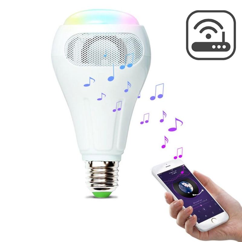 E27 12w Rgb+w+ww Smart Wifi Ovládání App Žárovka Reproduktor Práce S Alexa Ac110-240v