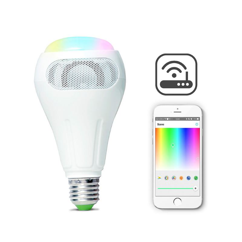 E27 12w Rgb+w+ww Smart Wifi Ovládání App Žárovka Reproduktor Práce S Alexa Ac110-240v