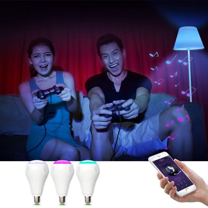 E27 12w Rgb+w+ww Smart Wifi Ovládání App Žárovka Reproduktor Práce S Alexa Ac110-240v