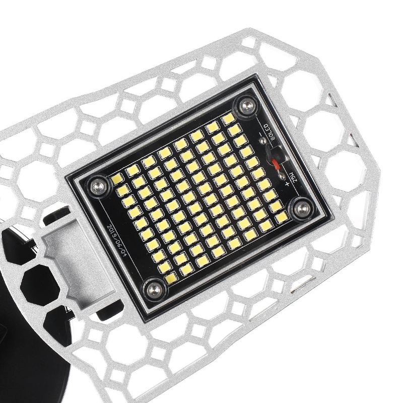 E27 80w Smd2835 Třílistá Led Žárovka Deformovatelná Skládací Indukční Světelný Senzor Garážová Lampa Ac100-277v