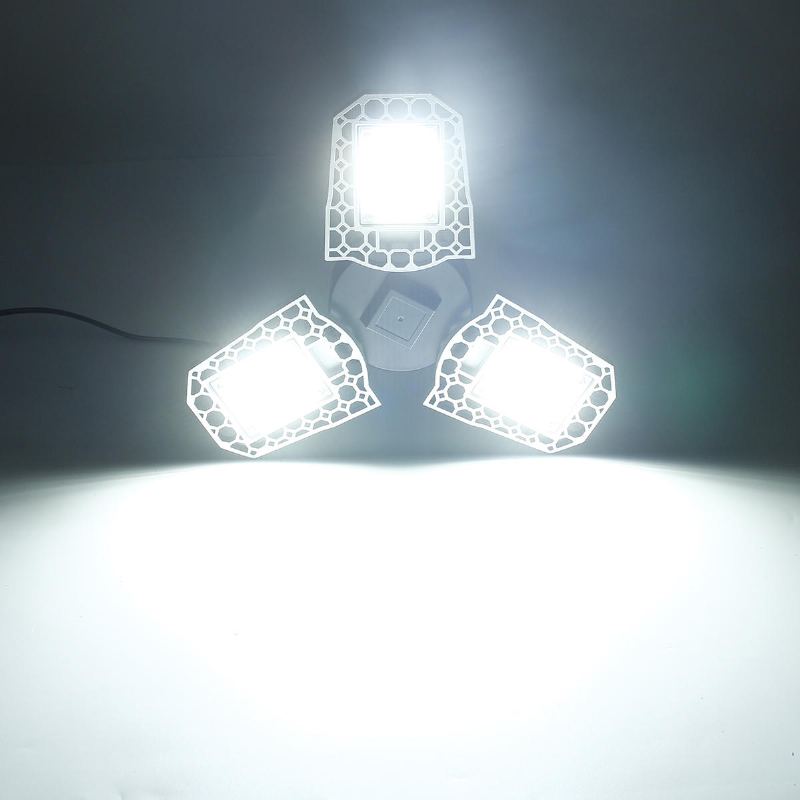 E27 80w Smd2835 Třílistá Led Žárovka Deformovatelná Skládací Indukční Světelný Senzor Garážová Lampa Ac100-277v