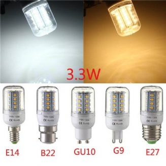 E27/e14/g9/gu10/b22 3.3w 30 Smd 2835 Led Žárovka Kukuřičná Teplá Bílá/bílá 110v