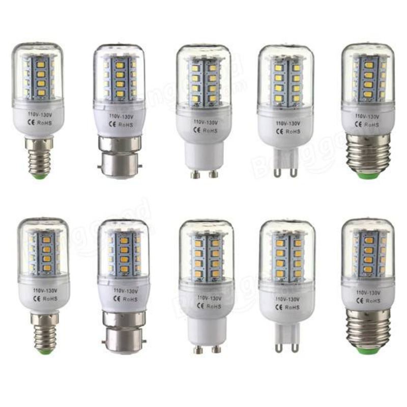 E27/e14/g9/gu10/b22 3.3w 30 Smd 2835 Led Žárovka Kukuřičná Teplá Bílá/bílá 110v