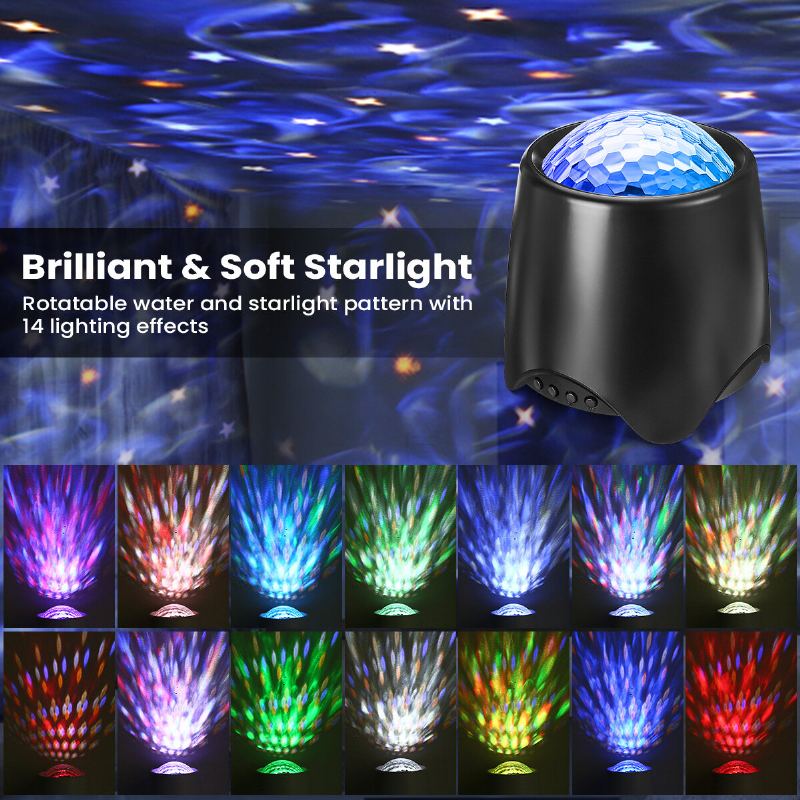 Elfeland Usb Rgb Led Galaxy Projector Light Noční Světlo Starry Sky Ocean Music S Dálkovým Ovládáním