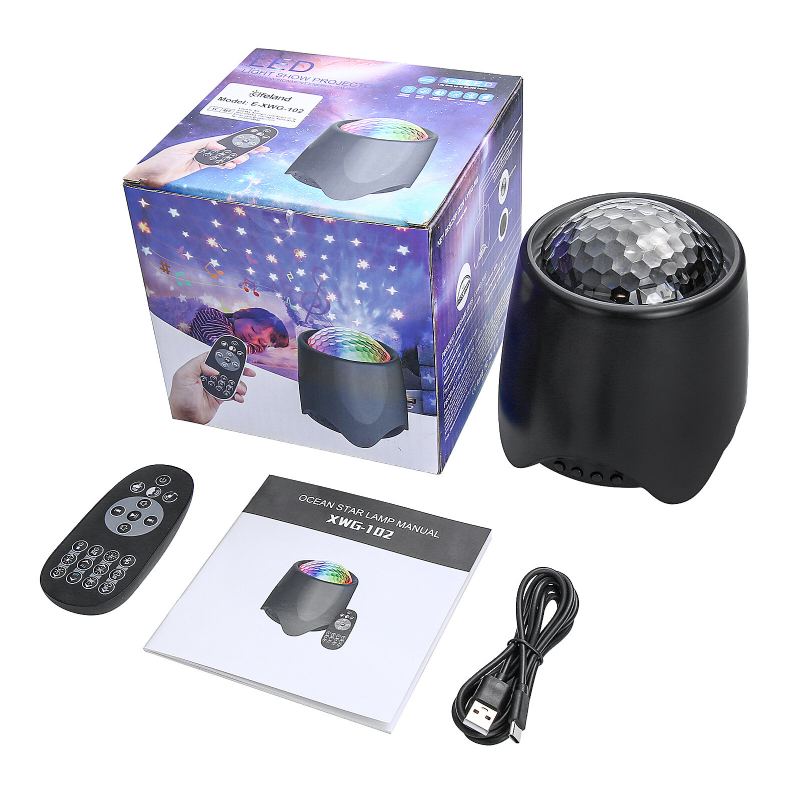 Elfeland Usb Rgb Led Galaxy Projector Light Noční Světlo Starry Sky Ocean Music S Dálkovým Ovládáním