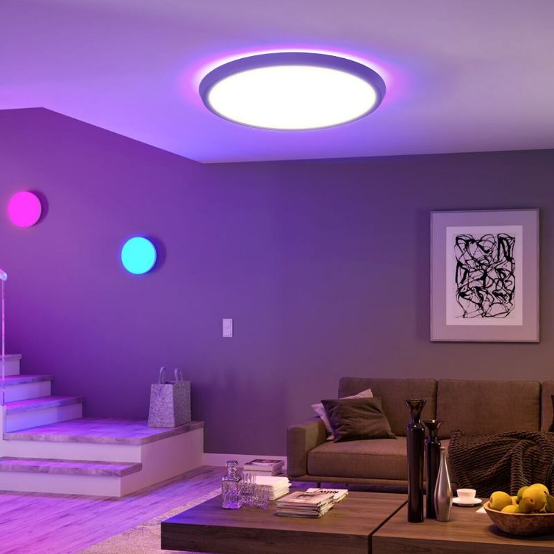 Inteligentní Stropní Svítidlo Bw-clt2 Led 40 cm S Hlavním Světlem A Atmosférickým Rgb 2700-6500k Nastavitelná Teplota App Hlasové Dálkové Ovládání A Režim Scény Pro Vlastní Potřebu