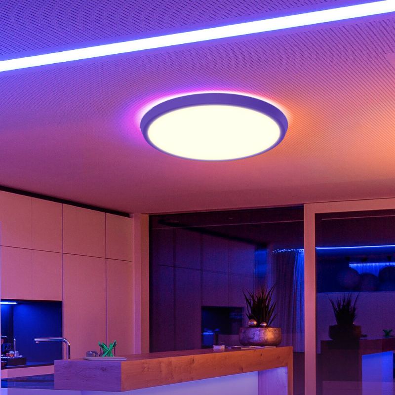 Inteligentní Stropní Svítidlo Led Bw-clt1 30 cm S Hlavním Světlem A Atmosférickým Rgb 2700-6500k Nastavitelná Teplota App Dálkové Ovládání Volitelné A Režim Scény Pro Vlastní Potřebu