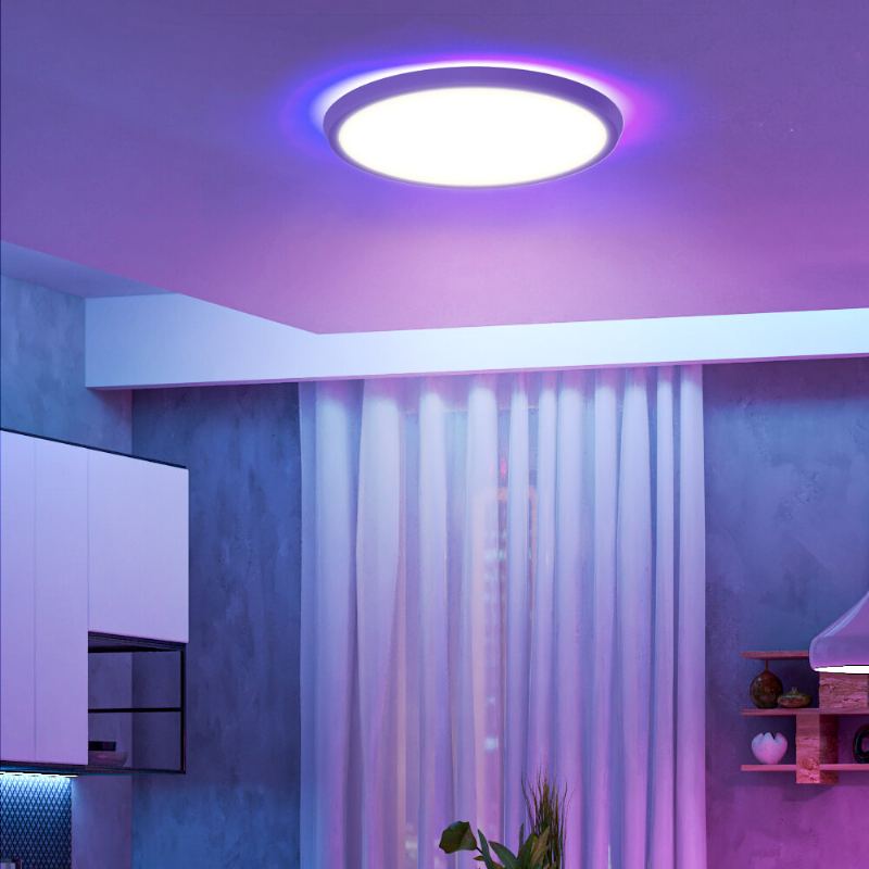 Inteligentní Stropní Svítidlo Led Bw-clt1 30 cm S Hlavním Světlem A Atmosférickým Rgb 2700-6500k Nastavitelná Teplota App Dálkové Ovládání Volitelné A Režim Scény Pro Vlastní Potřebu