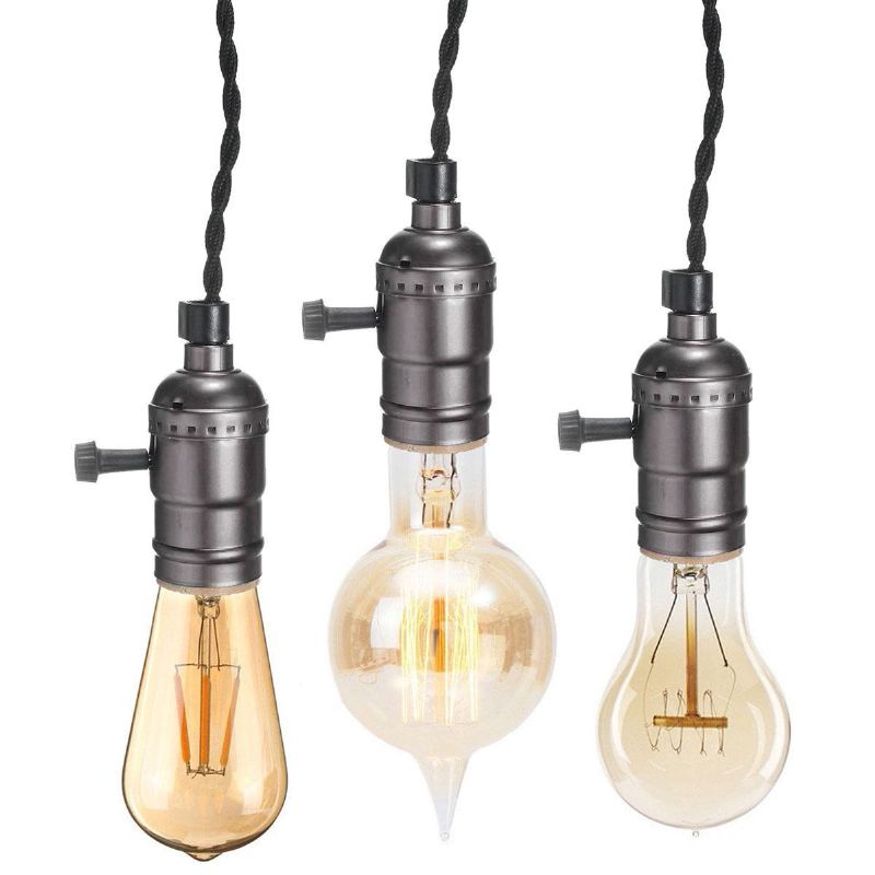 Kingso E27 E26 Edison Zásuvka Vintage Style Závěsné Světlo Stmívač Se Spínačem Lampy Ac 110-220v