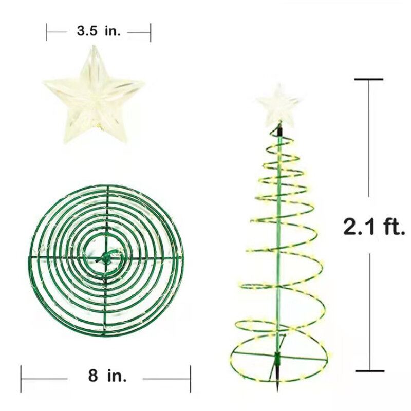 Kreativní Osvětlení Vánočního Stromu Vánoční Spirála Led Venkovní Stromku Xmas Decor Noel