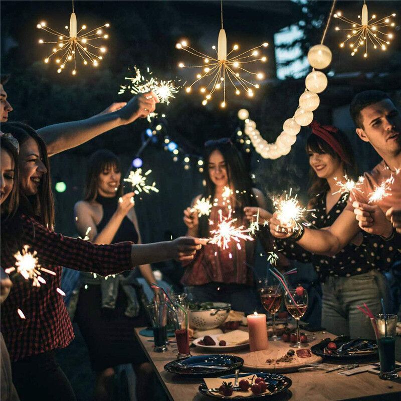 Led Ohňostroj Copper Line Light Baterie Box Víla Lampa Vánoční Festival Dekorace Hvězda Světelný Řetězec Pampelišky