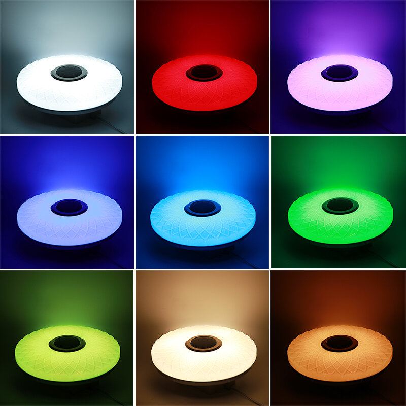 Led Rgb Hudební Stropní Lampa Bluetooth App+dálkové Ovládání Dětský Pokoj Ložnice