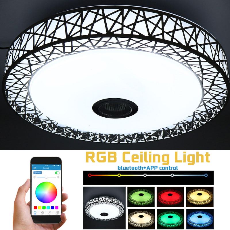 Led Rgb Stropní Světlo Bluetooth Sound Lamp App Dálkové Ovládání 100-240v