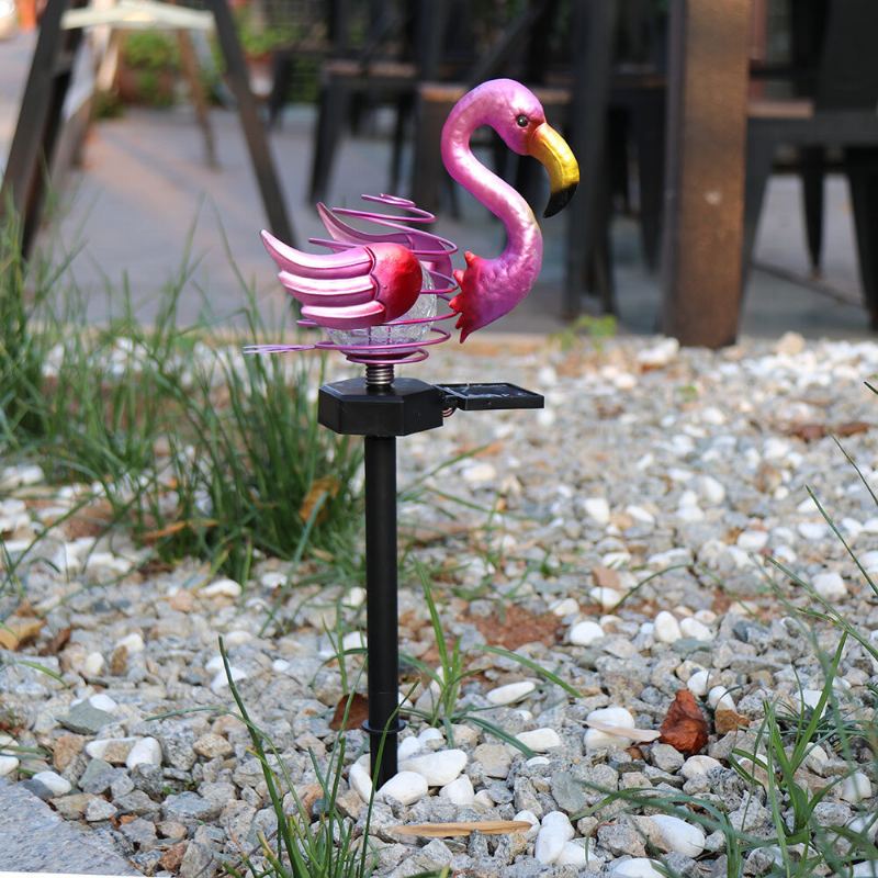 Led Solární Osvětlení Země Trávníkové Světlo Flamingo Bird Jarní Tyčová Lampa Venkovní Dekorace Na Zahradu