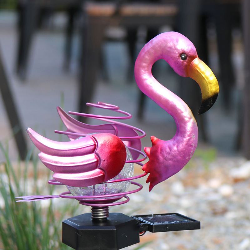 Led Solární Osvětlení Země Trávníkové Světlo Flamingo Bird Jarní Tyčová Lampa Venkovní Dekorace Na Zahradu