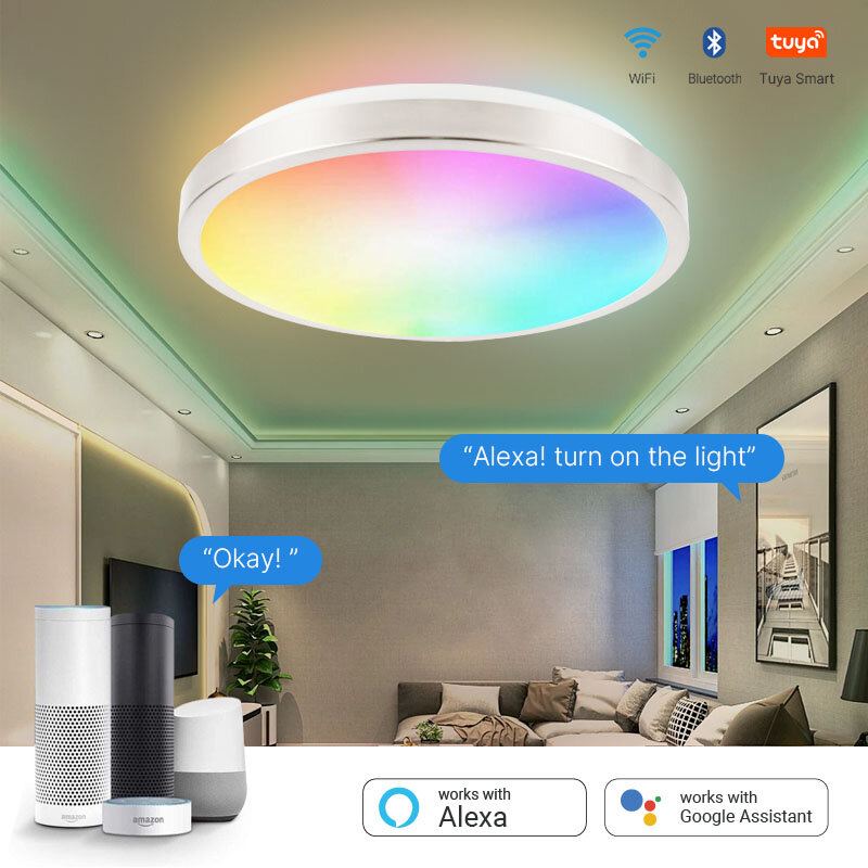 Lllinkin Sr01 15w/20w Rgb Stmívatelné Wifi Inteligentní Led Stropní Světlo Ovládání App Hlasové Funguje S Alexou Google Assistant Tuya