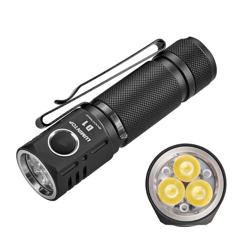 Lumintop D1 Triple Led 2000lm 180m Tir Objektiv S Dlouhým Dosahem Edc Svítilna Vodotěsná 18650 Kompaktní Kapesní Mini