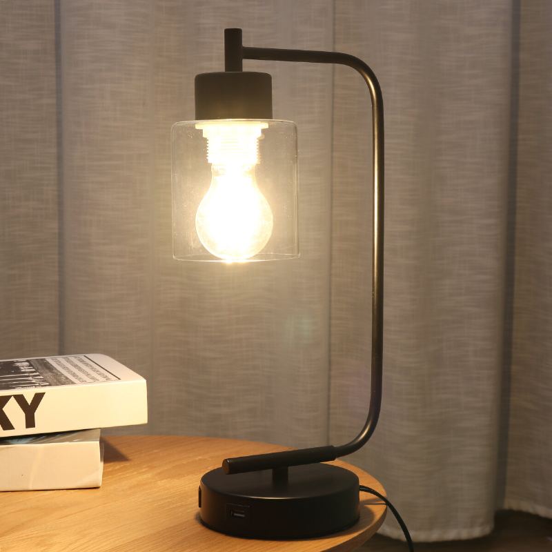 Moderní Stolní Lampa Průmyslový Noční Stolek Žárovka Stínidlo Ložnice Home 220v