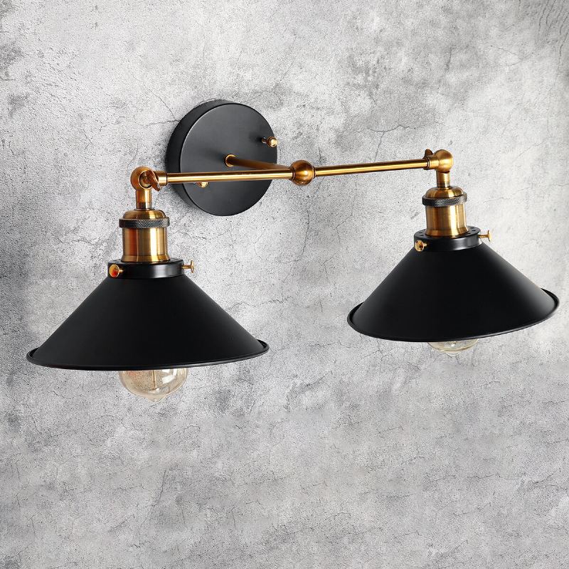 Nástěnné 2 Lehké Kovové Svítidlo Stínidlo Na Lampu Kryt Lampy Přívěsek Vintage Dekorace Bez Žárovky