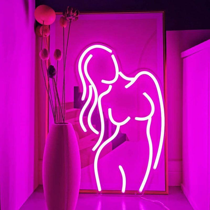 Neonový Světelný Nápis Vlastní Led Lidské Tělo Dívčí Hýždě Vizuální Umění Bar Klub Nástěnné Flexibilní Osvětlení Pro Výzdobu Místnosti