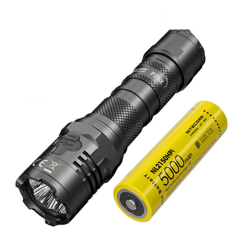 Nitecore P20ix 4000 Lumen Usb-c Dobíjecí Svítilna S 21700 Baterií High Profesionální Taktická S Pouzdrem Nth20 Molle