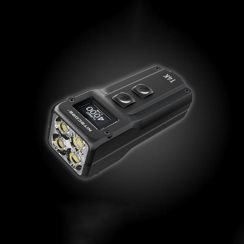 Nitecore T4k 4* Xp-l2 4000 Lm Super Jasný Oled Displej Edc Svítilna Na Klíče Usb Dobíjecí Světlo S Mini Klipem Přenosná Led S Vysokým Světelným Tokem Pro Cyklistiku Rybaření Kempování