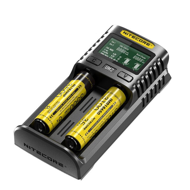 Nitecore Um2/um4 Lcd Displej 5v/2a Lithiová Nabíječka Baterií Usb Qc Chytrá Rychlonabíječka Pro Aa Aaa 18650 21700 26650