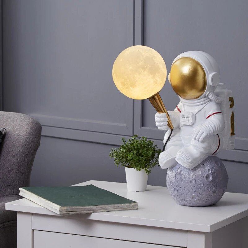 Nordic Led Personality Astronaut Moon Dětský Pokoj Nástěnná Lampa Stolní Ložnice Pracovna Balkon Do Uličky Dekorace