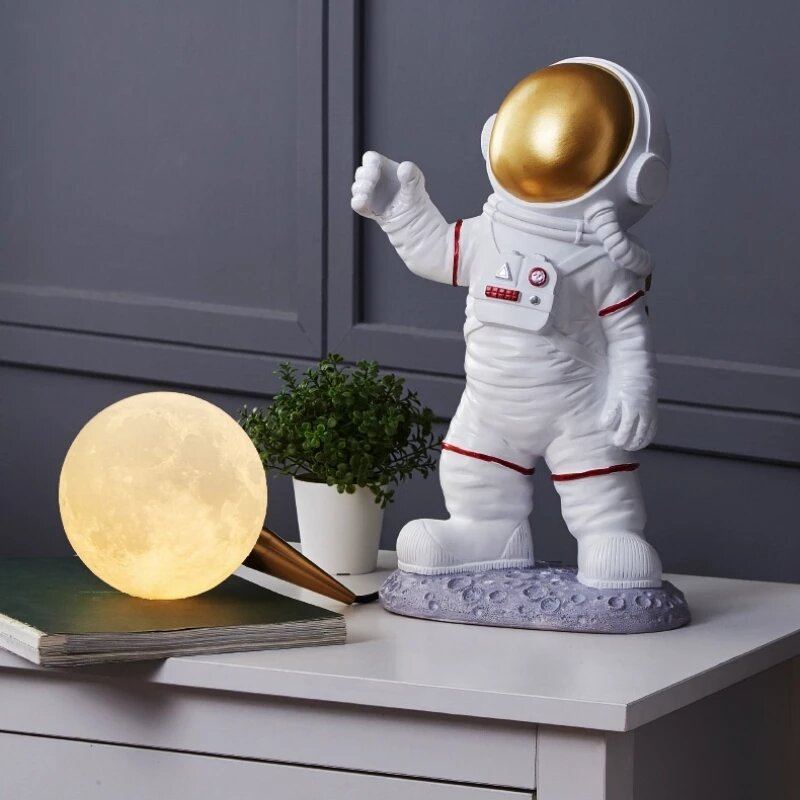 Nordic Led Personality Astronaut Moon Dětský Pokoj Nástěnná Lampa Stolní Ložnice Pracovna Balkon Do Uličky Dekorace