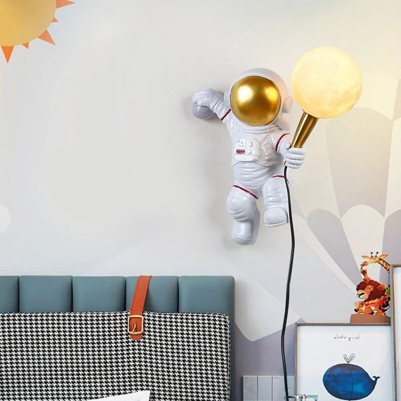 Nordic Led Personality Astronaut Moon Dětský Pokoj Nástěnná Lampa Stolní Ložnice Pracovna Balkon Do Uličky Dekorace