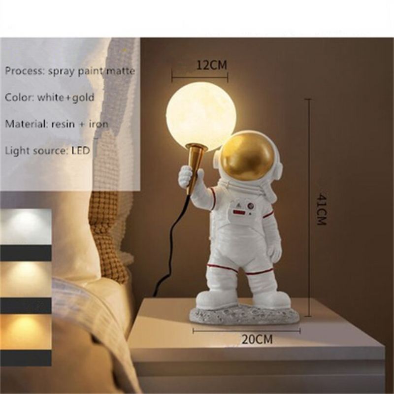 Nordic Led Personality Astronaut Moon Dětský Pokoj Nástěnná Lampa Stolní Ložnice Pracovna Balkon Do Uličky Dekorace