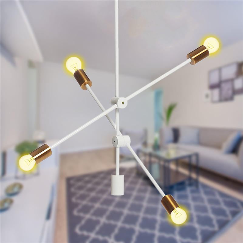 Nordic Style 4-hlavé Zapuštěné Stropní Svítidlo Lustr Moderní Minimalismus Kovová E26 E27 Základna Závěsná Lampa Závěsné Ac110-240v (bez Žárovky)