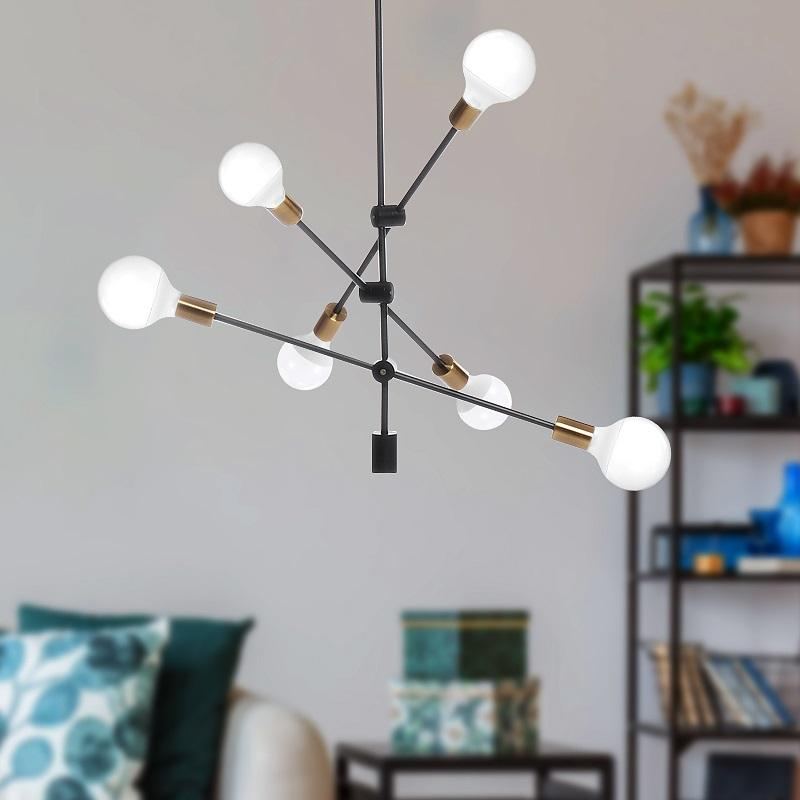 Nordic Style 4-hlavé Zapuštěné Stropní Svítidlo Lustr Moderní Minimalismus Kovová E26 E27 Základna Závěsná Lampa Závěsné Ac110-240v (bez Žárovky)