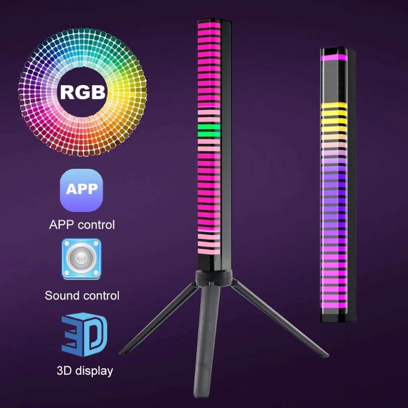 Ovládání Zvuku 3d Displej Rytmické Světlo Rgb Hudba Ambient Led Noční Bar App Atmosféra Auta Barevná Lampa